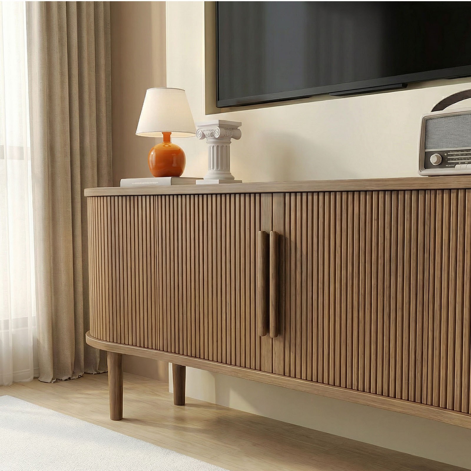 Modern Media Console Table Entertainment Center With