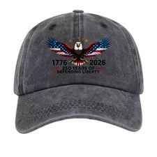 Unisex Vintage Washed 1776-2026 250 Years print Dad Hat-Bald Eagle Patriotic Cap