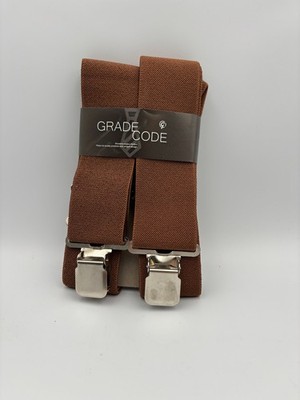 Grade Code Men's X-Back Heavy Duty 2'' Wide Suspenders Work Metal Clasps New