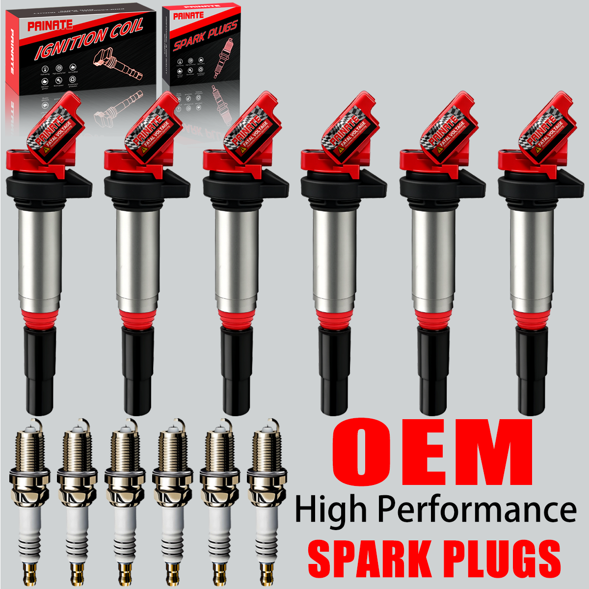 6X OEM High Performance Ignition Coil & Spark Plug For BMW 328i 335i 535i X3 X5