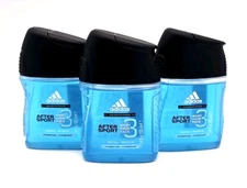 3 Pack Adidas After Sport 3-in-1 Shower Gel + Shampoo + Face Wash 3.4 fl oz each