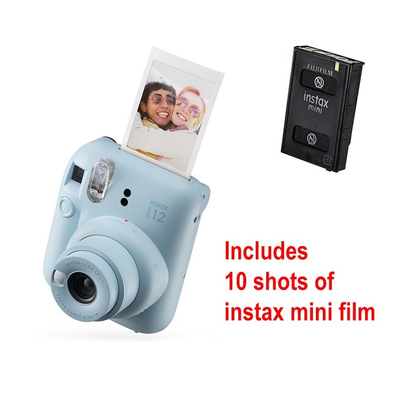 Fujifilm Instax Mini 12 Instant Camera - Pastel Blue + 10 Shots of film