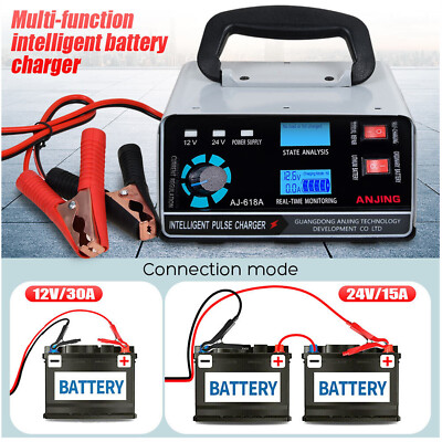 400W 30A Auto Intelligente Batterieladegerät KFZ LKW Batterie Ladegerät 12/24V