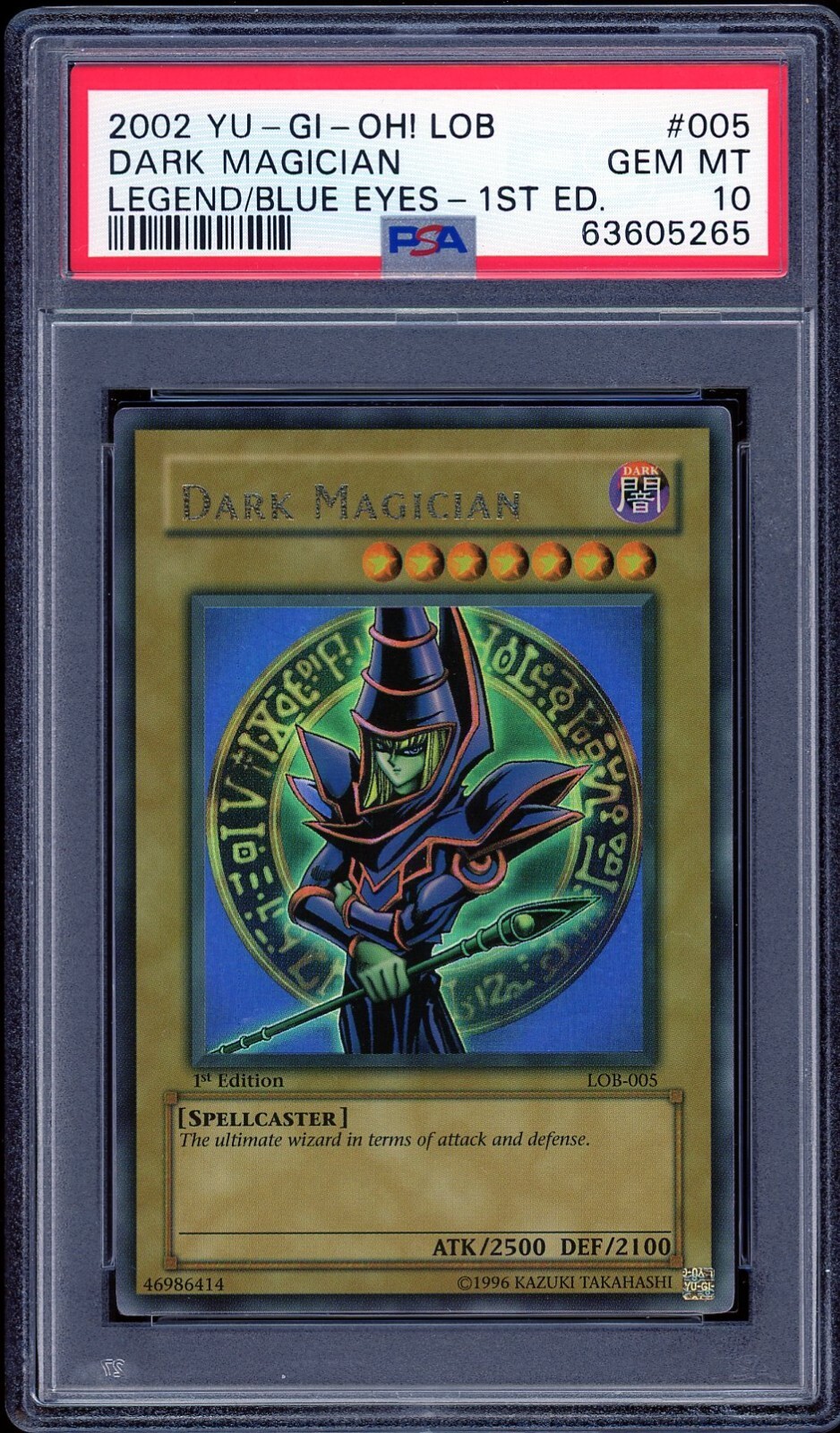 Dark Magician being showcased by the seller.