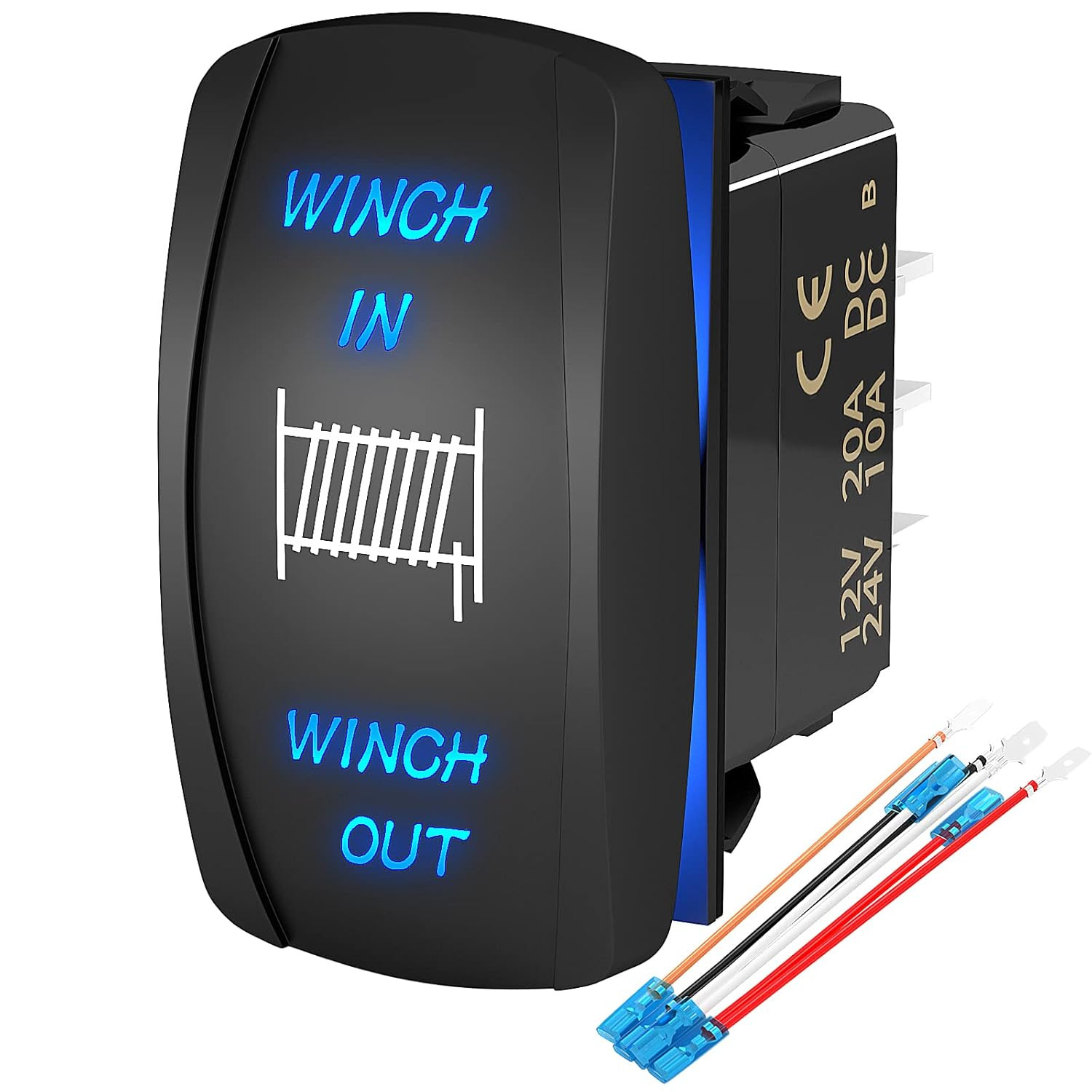 Winch Switch Winch in Winch Out Momentary On/Off/On 7 Pin Winch Rocker Switch To