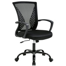 BestOffice Executive Chair with Lumbar Support Swivel, 250 lb. Capacity, Black
