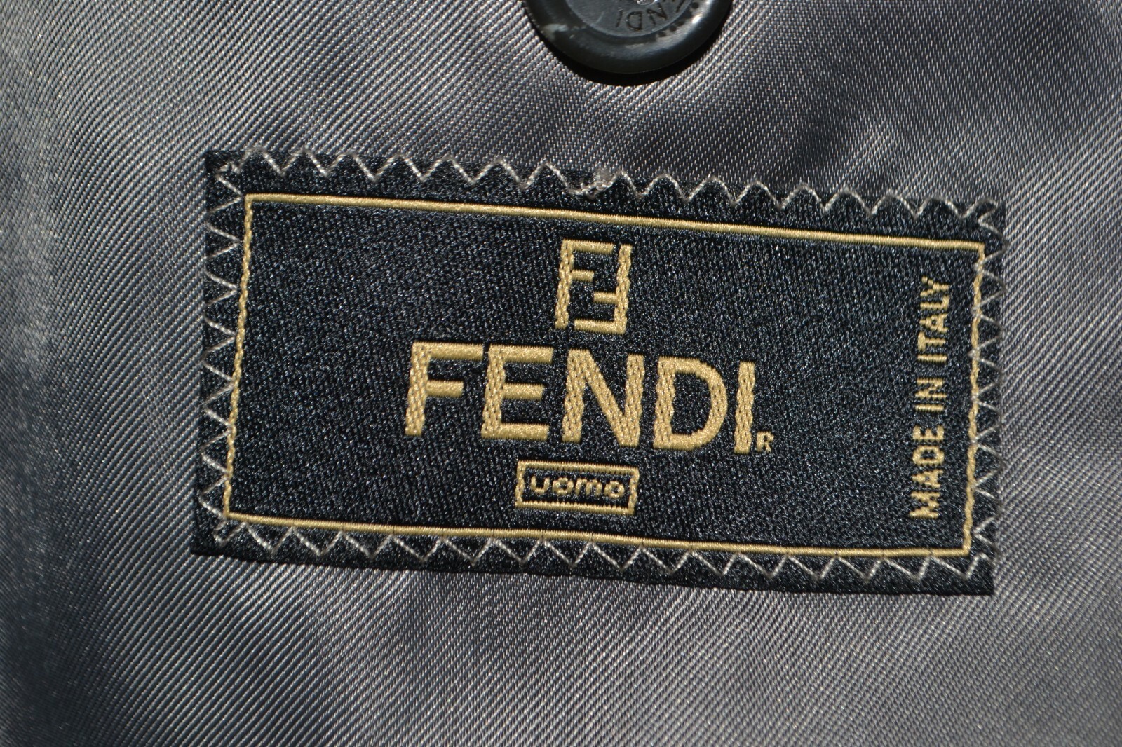 Fendi Men's Gray Plaid 100s Super Wool 3 Front Button Sports Coat Sz 38R thumbnail 9