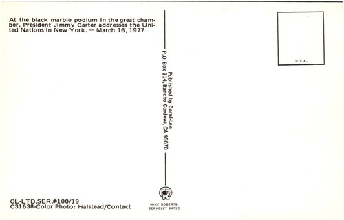 President Jimmy Carter Addresses the United Nations New York 1977 Postcard Photo - Picture 2 of 2