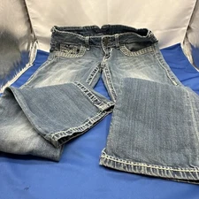 Vigoss Jeans Women's 30-32 X 30 Blue The Dublin Bootcut Distress Fit Faded Denim