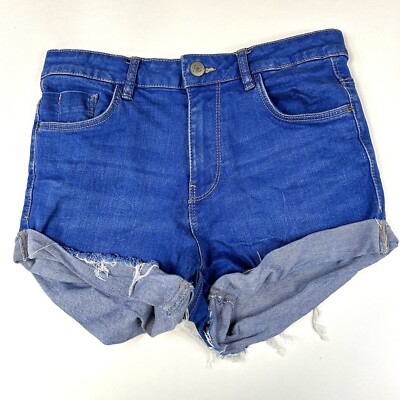 Trafaluc Zara Women's Jean Short Shorts Size 02 Blue Denim High