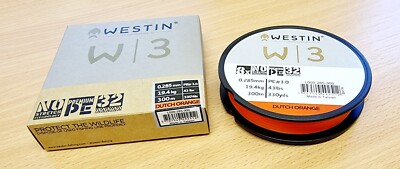 Westin W3 8-Zopf - Niederländisch Orange - 8X geflochtene Angelschnur - 300M/330YD Spule