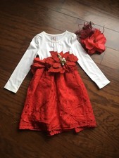 Girls Size 2/3 Holiday , Pageant, Flower Girl Dress With Matching Headband