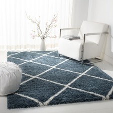SAFAVIEH Hudson Shag SGH281L Slate Blue / Ivory Rug