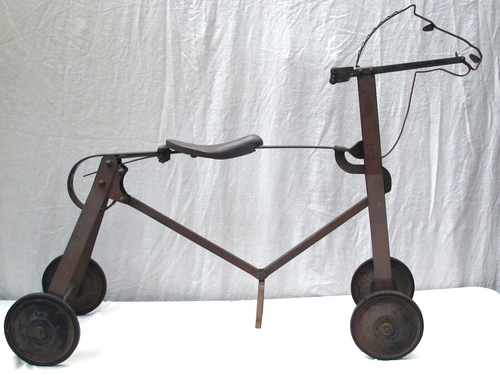 Antique Childs all Iron Horse 4 Wheel Bicycle Unique and Rare c. 1930 - Picture 11 of 12