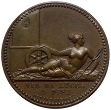 Médaille Elisa Bonaparte chemin de Lucques à Pise