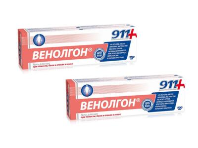 911+ Venolgon Gel 2 x 100 ml Fußgel Balsam Schwellung Венолгон