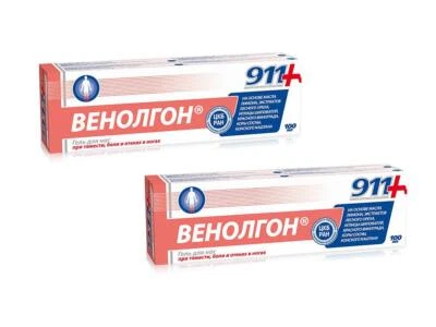 911+ Venolgon Gel 2 X 100 Ml Gel Pour Les Pieds Balsam Enflure Венолгон - Photo 1/3