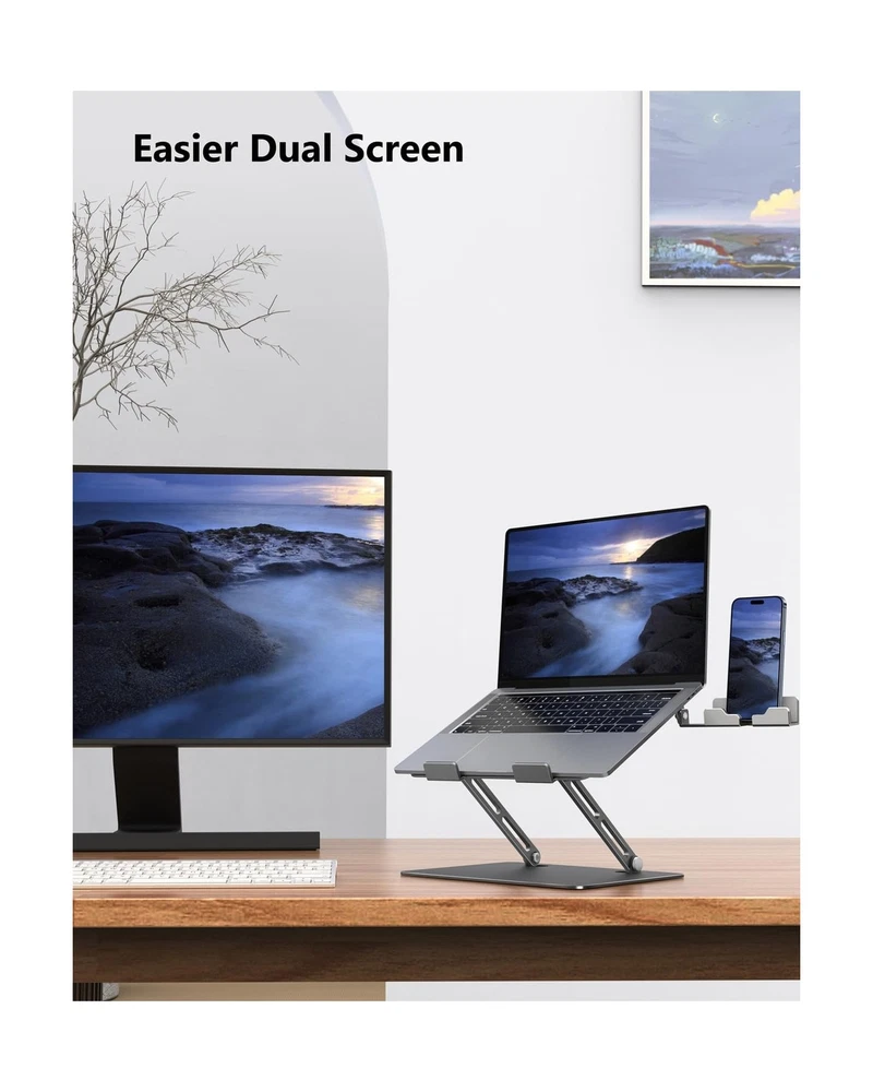 Adjustable Foldable Aluminum Laptop Stand for Desk Ergonomic Computer Riser Adjustable Foldable Aluminum Laptop Stand for Desk Ergonomic Computer Riser
