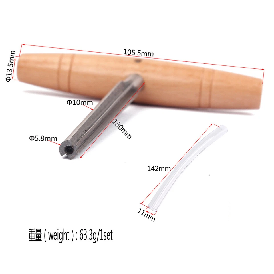 Peg Hole Reamer With Wood Handle Drilling Tools Fit Guitars Violins Cello Violas - Image 2 of 4