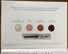 Dior LIPGLOW Sample Card Universal Clear, Pink, Rosewood, Mahogany & Brush NEW