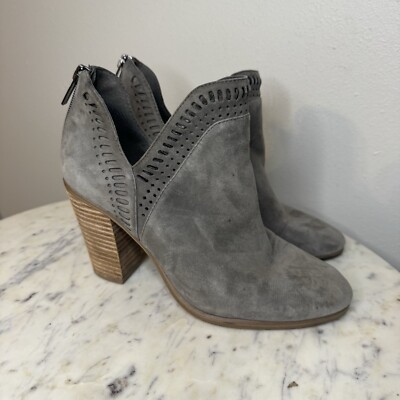 Vince Camuto Size Booties Gray Suede Heels Shoes Boots -Y1