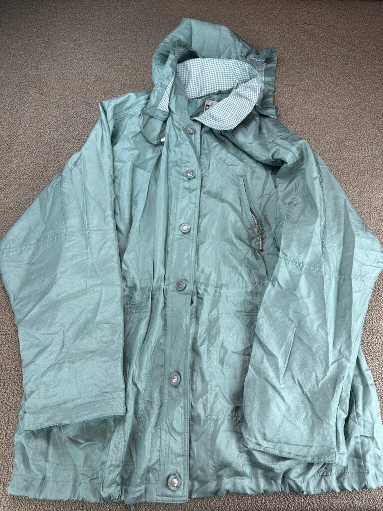 Basic Editions Rain Coat Jacket Windbreaker Mint … - image 1