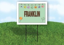 FRANKLIN WELCOME BABY GREEN 18 in x 24 in Yard Sign Road Sign with Stand