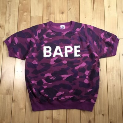 BAPE × Swarovski logo sweat shirt purple camo A Bathing Ape Size S