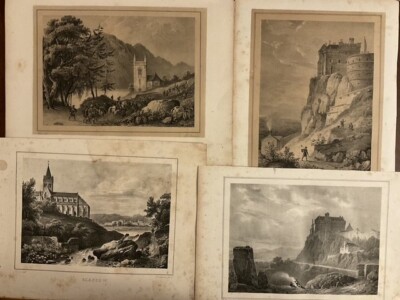 1827 - Zehn Lithographien von Schottland Seen, Glasgow, Edinburgh