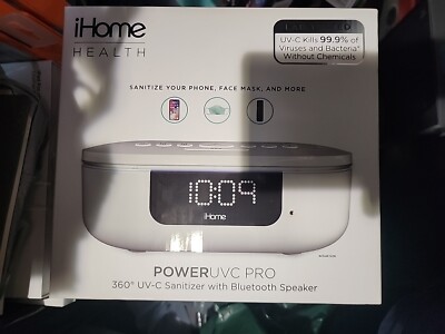 iHome Health Power UVC Pro Sanitizer with Bluetooth Speaker & Alarm Clock
