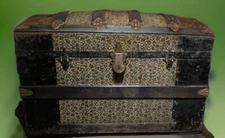 Antique Embossed Wood & Metal Steamer Trunk Pickup Only