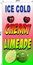 2' X 4' VINYL BANNER ICE COLD CHERRY LIME ADE LIMEADE DRINKS VERTICAL