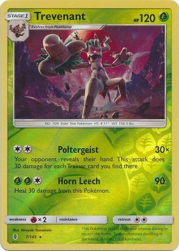 Pokemon Guardians Rising Trevenant Rare Reverse Holo 7/145