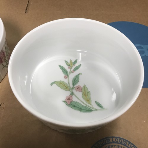 Shafford Herbs & Spices Round Casserole Souffle Dish Set 6.25” Floral - Picture 2 of 10