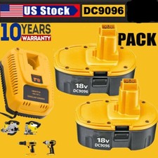 18 Volt Replacement For DeWalt 18V Battery/Charger DC9096-2 DC9096 DC9098 DW9095