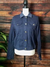Michael Kors Jacket Size Large Navy Cropped Stretch 120 NWT