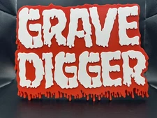 Grave Digger Logo Sign Display | 3D Wall Desk Shelf Art