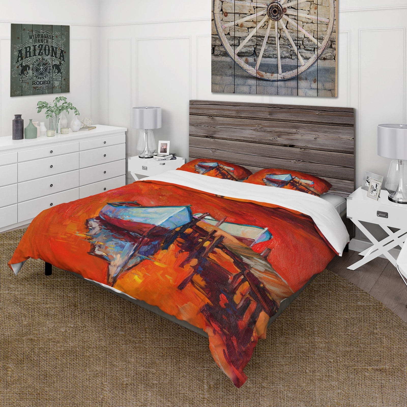 Designart 'Boats Resting On The Water Near Coastal Town IV'