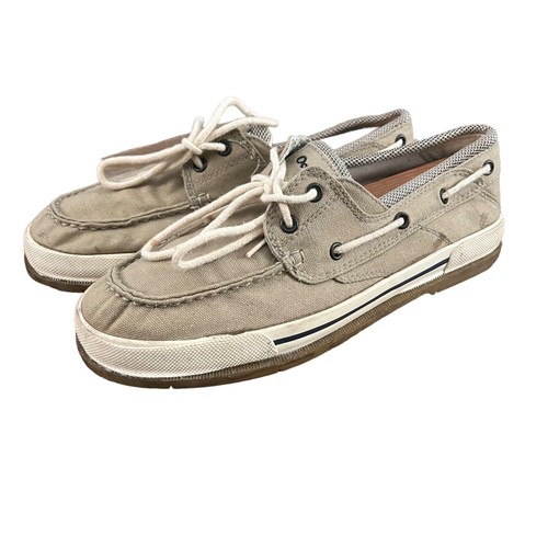 Ocean Pacific Boat Shoes Size 9 Men's Tan Canvas Lace Up Shoes