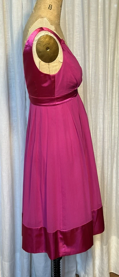 Vestido de evento Democracy para mujer de seda fucsia de gasa/satén sin mangas talla 2 pre-owne Foto 3 de 4
