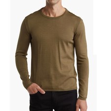 John Varvatos Collection Men's Lightweight Luke LS Crewneck Sweater Tee Fern M