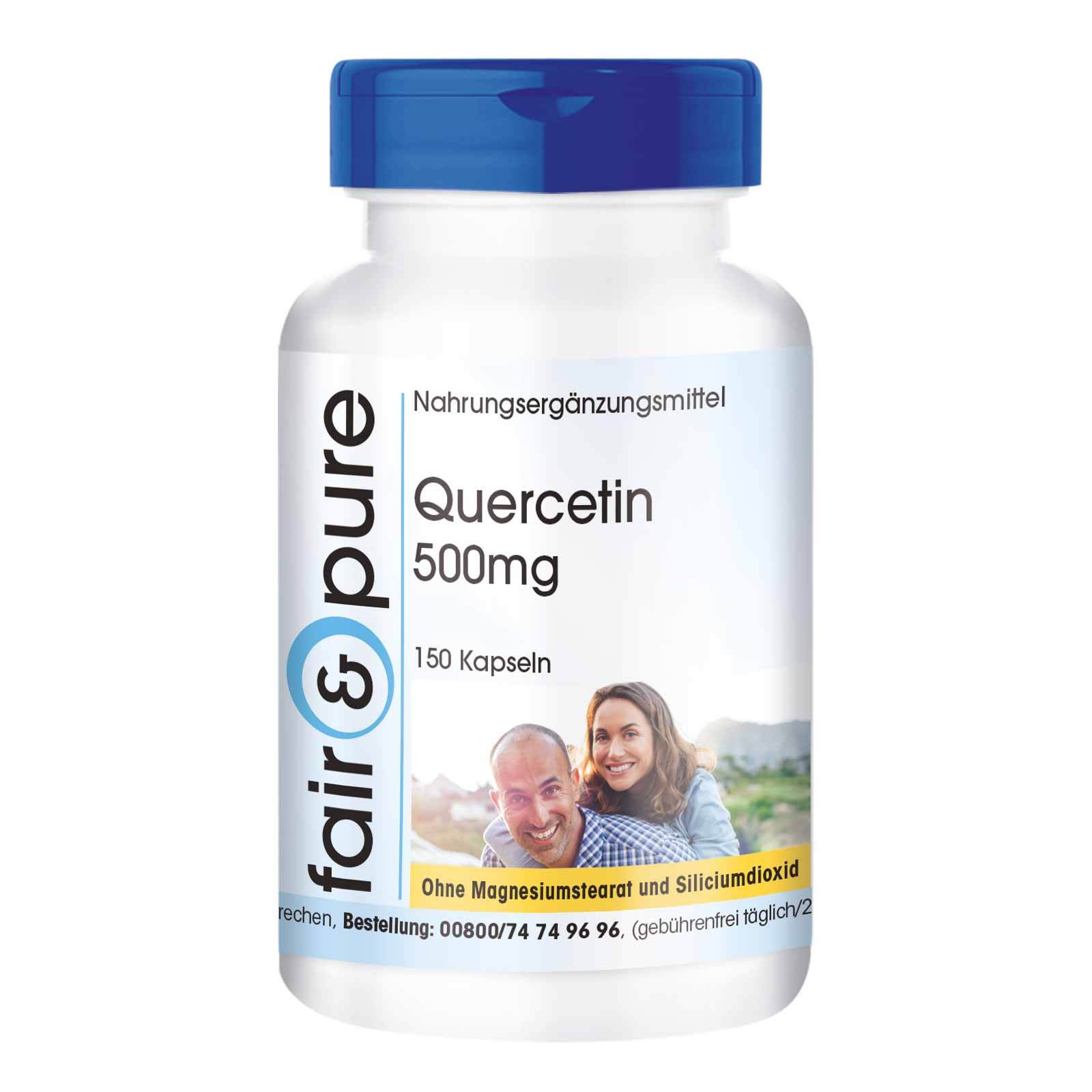 Quercetin 500 mg - 150 Kapseln - Großpackung - hochdosiert - vegan | fair & pure