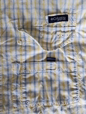 Chemise Columbia PFG Super Bonehead Homme - L - Bleu à Carreaux - Respirante UV (Gorpcore)