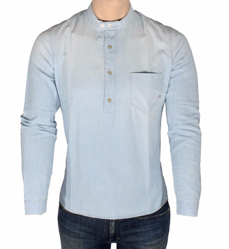 Camicia jeans uomo denim CYCLE MCM170 D461 2487 CHAMBRIE BLU 5 OZ | eBay