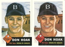 2 CARD 1991 TOPPS ARCHIVES DON HOAK BASEBALL CARD  #176