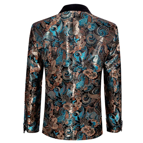 Para Hombres Floral Esmoquin Cena Chaqueta Calce Regular Chal Solapa Paisley Baile de graduación Fiesta Traje - Imagen 57 de 236
