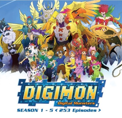 DVD Anime DIGIMON Digital Monsters Season 1-5 (1-253 End) English, All Region