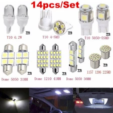 For Toyota 14PCS Car Interior Combo LED Map Dome Trunk License Plate Light Bulbs