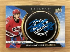 Tuevo Teravainen UD 2023-24 Trilogy /3 Signature Pucks Hand Numbered Auto #SP-TE