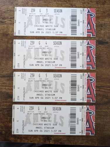 Shohei Ohtani 2 Way Player Debut Full Tickets - HR - 7 K’s - Matching Four! 